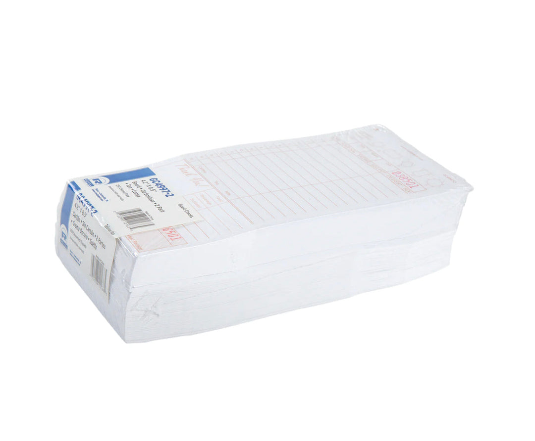 Guest Check, 15 Lines, Tan, 2 Ply Carbonless, Heavyweight, Loose, 8/250