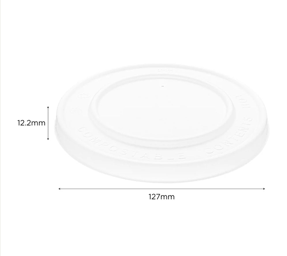 20oz Paper Food Container Paper Lids (127mm) - 600 pcs