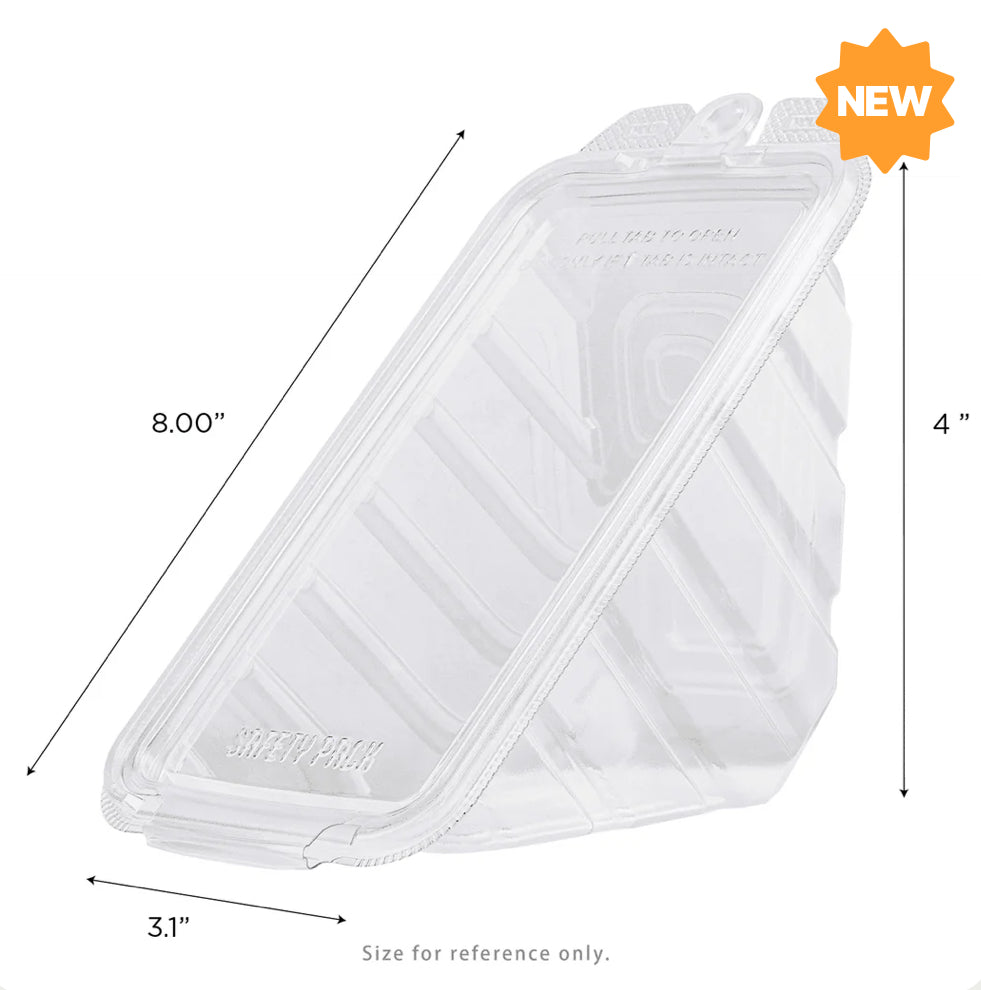 17oz PET Tamper Resistant Sandwich Wedge, Clear - 200 pcs