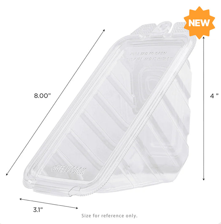 17oz PET Tamper Resistant Sandwich Wedge, Clear - 200 pcs