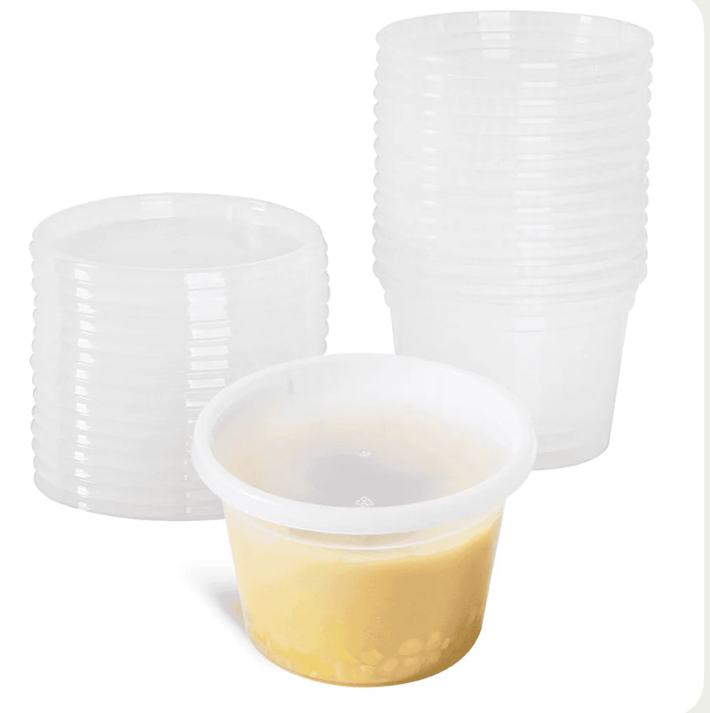 16oz PP Clear Plastic Injection Molded Deli Containers & Lids (117mm) - 240 sets