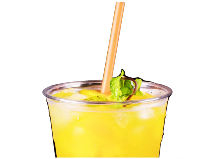 9'' Giant Straws (8mm) Paper Wrapped, Orange - 2,500 pcs