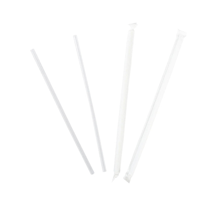 Jumbo Straws, 7.75", Clear, Paper Wrapped - 12,000 pcs
