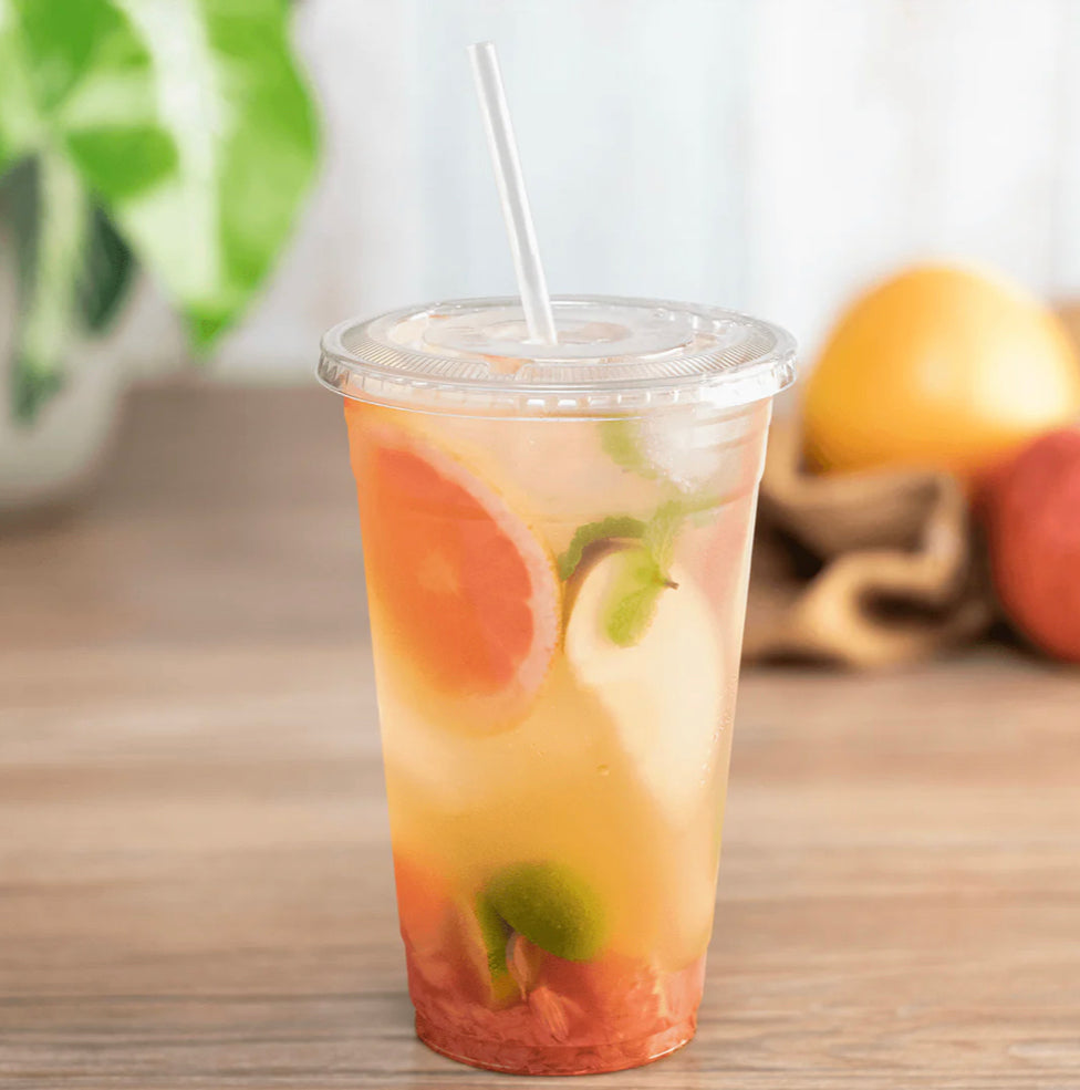 Cups for Cold Beverages, 24oz, 3.8", PET Plastic - 600 pcs