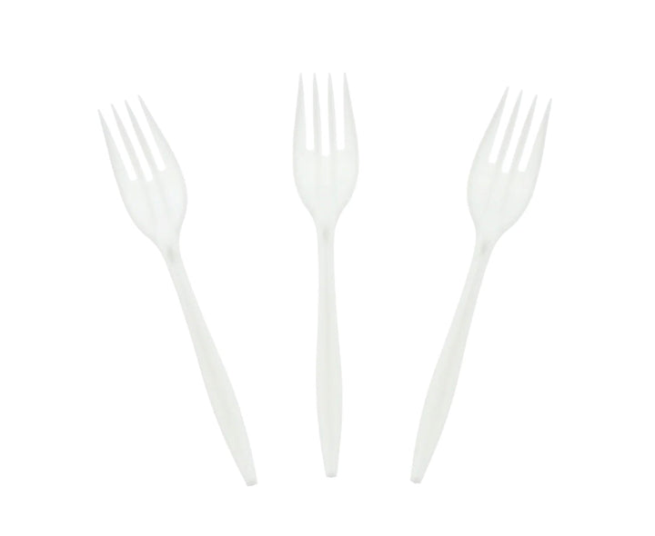 Fork, MW, White, PP, L: 15 CM, W: 2.5 G - 1000