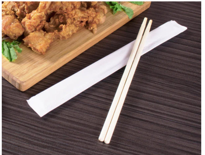 Chopsticks, 9" Bamboo, Individually Wrapped White - 1000 pcs
