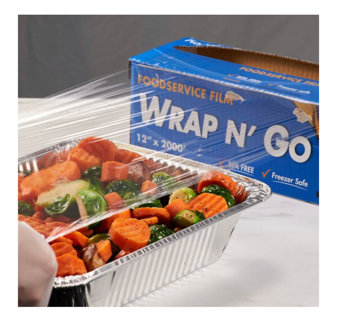 Foodservice Film with Serrated Cutter, 12" x 2000' WRAP N'GO