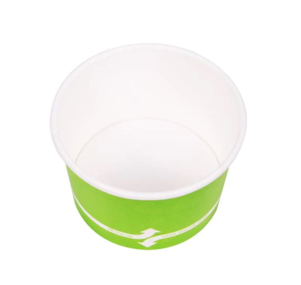 4oz Double Poly Paper Food Cups (76mm), Green - 1,000 pcs