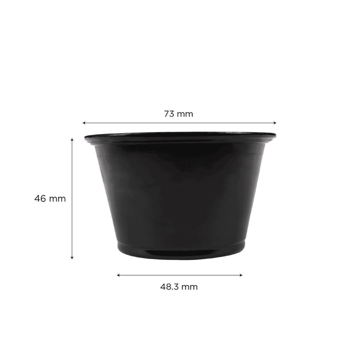 4 oz Portion Cups, PP Plastic, Black - 2,500 pcs