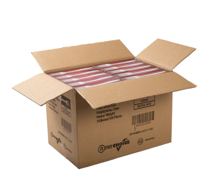 Fork,  Heavy Weight, Clear, PS, Retail Boxed - 10/100 Pack