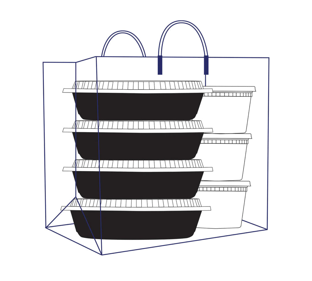 14" x 10" x 15" Rigid Handled Multilingual Shopping Bags - 100