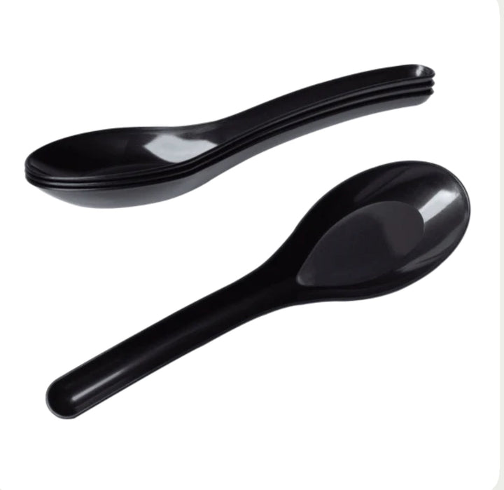 Asian Design Soup Spoon, Heavy Weight,  Black - 1000