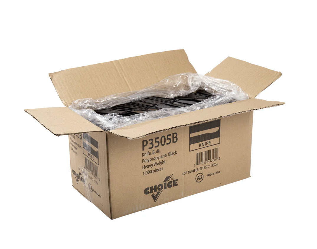 Cutlery Kit, PP, 2 Piece Black Heavy Weight (F,K), 1000 Kits