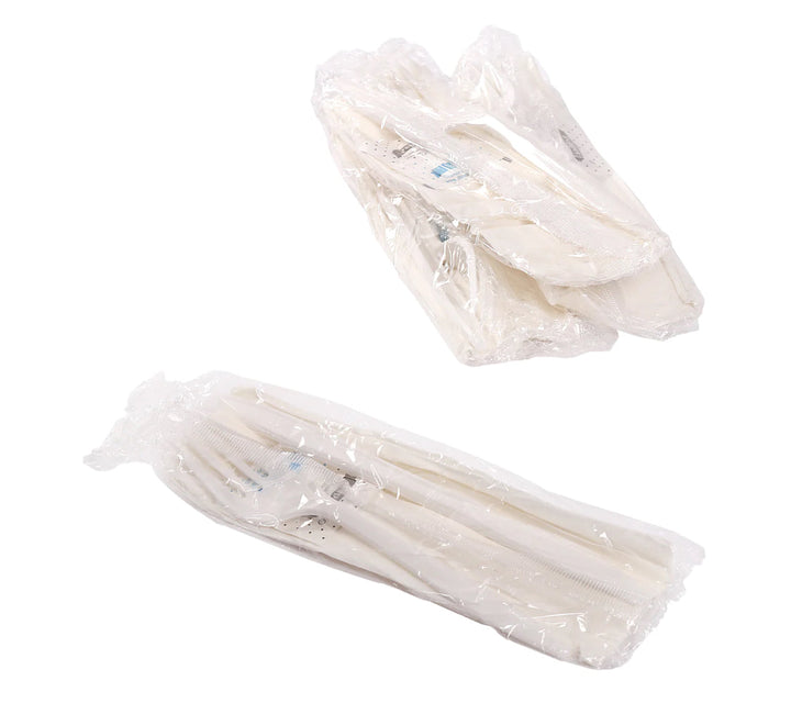 Cutlery Kit, PP, 5 Piece White Medium Weight (F,K,Nap,S&P), 250 Kits