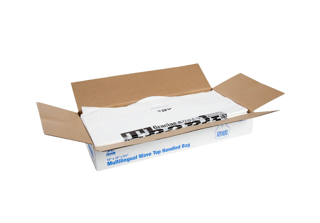 19" x 18" x 9.5" Wave Top Handled Multilingual Bags - 500