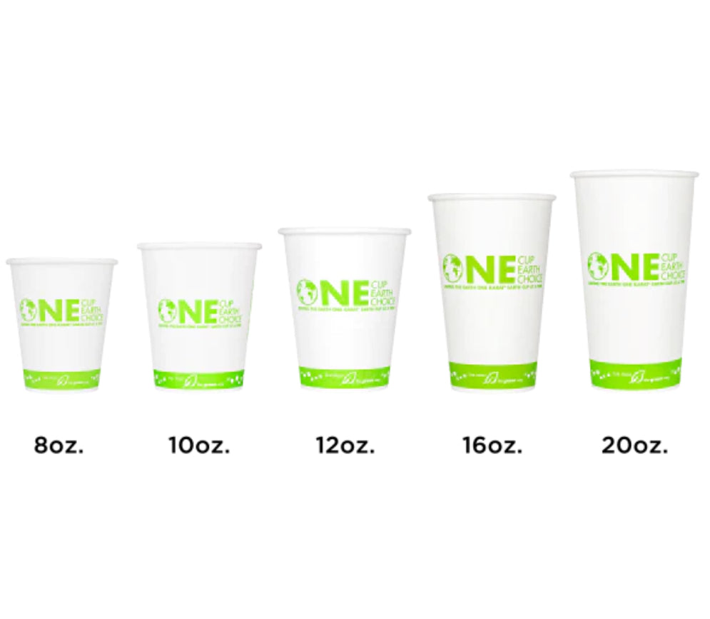 Eco Paper Hot Cup, Lined with PLA, 90mm, Earth Print, 16oz, 1000 Pcs