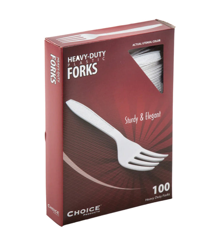 Fork,  Heavy Weight, White, PS, Retail Boxed - 10/100 Pack