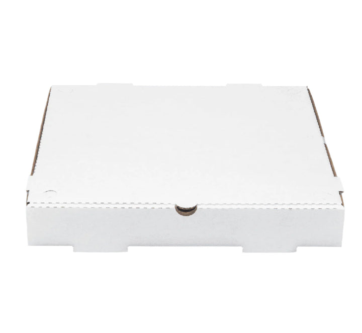 Corrugated Pizza Box, 14''x14''x2'', White - 50 pcs