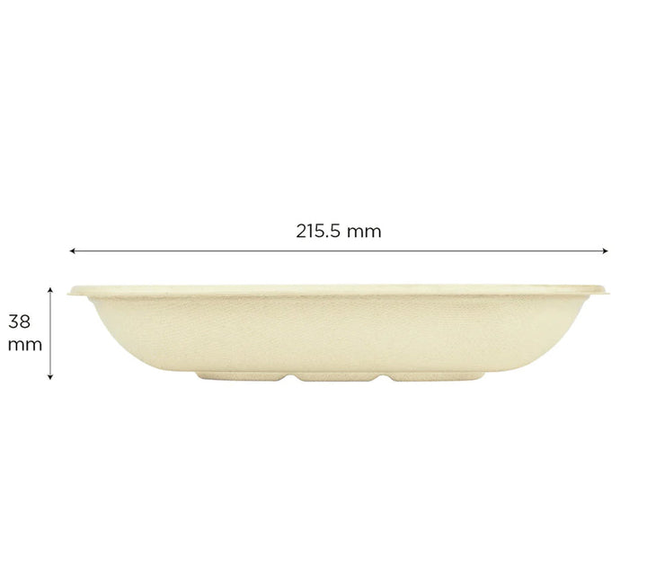 24oz PFAS Free Eco-Friendly Bagasse Square Bowl, Natural - 300 pcs