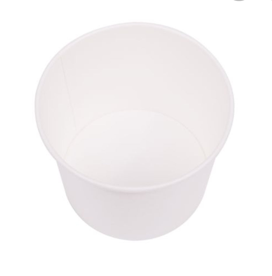 24 oz Double Poly Paper Hot/Cold Food Container, White, (142mm) - 600 Pcs