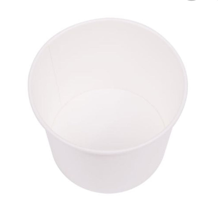 20 oz Double Poly Paper Hot/Cold Food Container, White, (127mm) - 600 Pcs