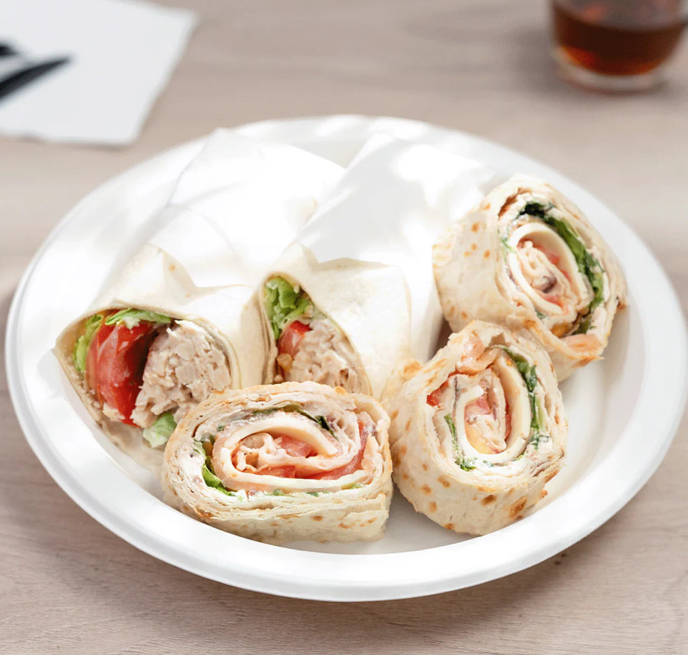 10.25" Mineral Filled PP Plate, Round, 1-compartment, White - 500 Pcs