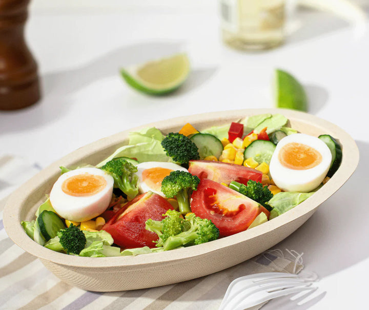 Bagasse Burrito Bowl 28oz, Natural PFAS Free - 300 pcs