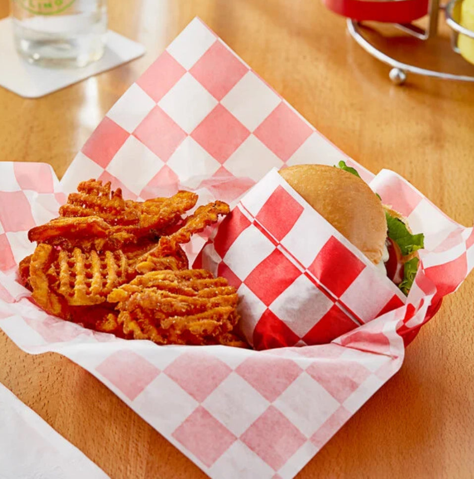 Deli Wrap / Paper Liner Sheets, 12" x 12" Red Checkered - 5,000 sheets