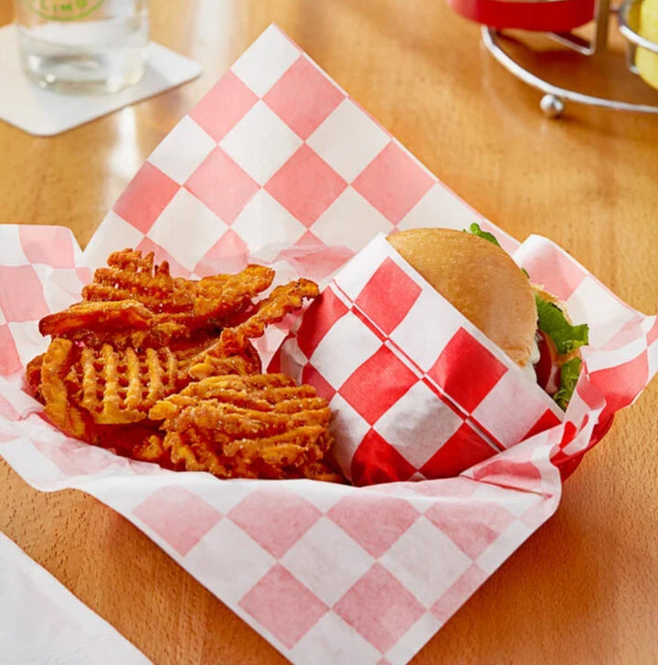 Deli Wrap / Paper Liner Sheets, 12" x 12" Red Checkered - 5,000 sheets