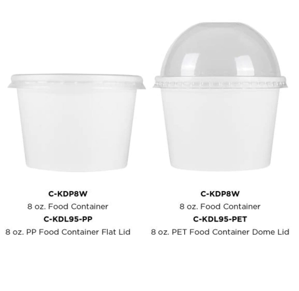 12oz Double Poly Paper Hot/Cold Food Cups (100mm), White - 1,000 pcs