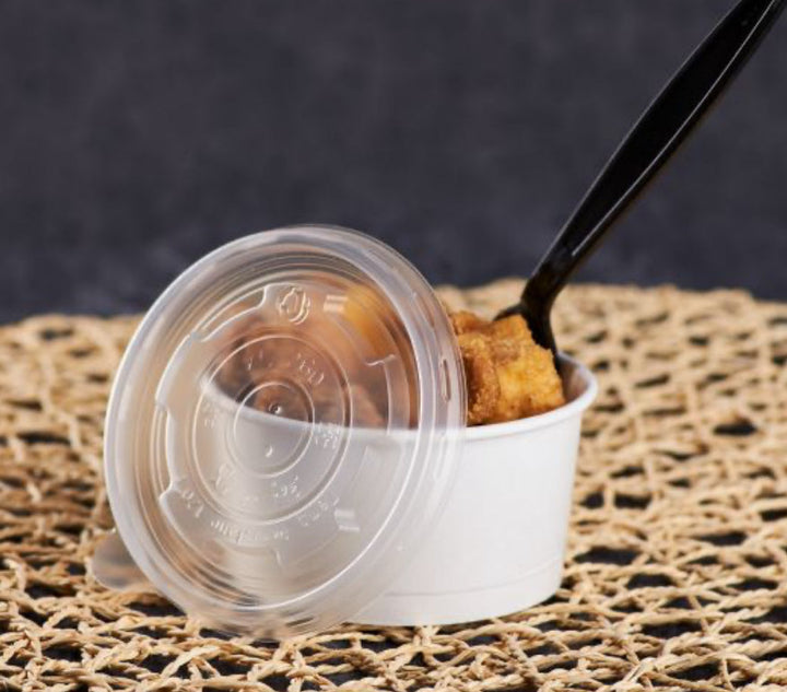 8oz PP Plastic Food Container Flat Lids (95mm) - 1,000 pcs