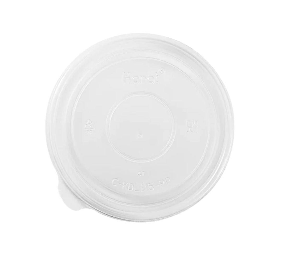 32 oz PP Plastic Food Container Flat Lids (115mm) - 500 pcs