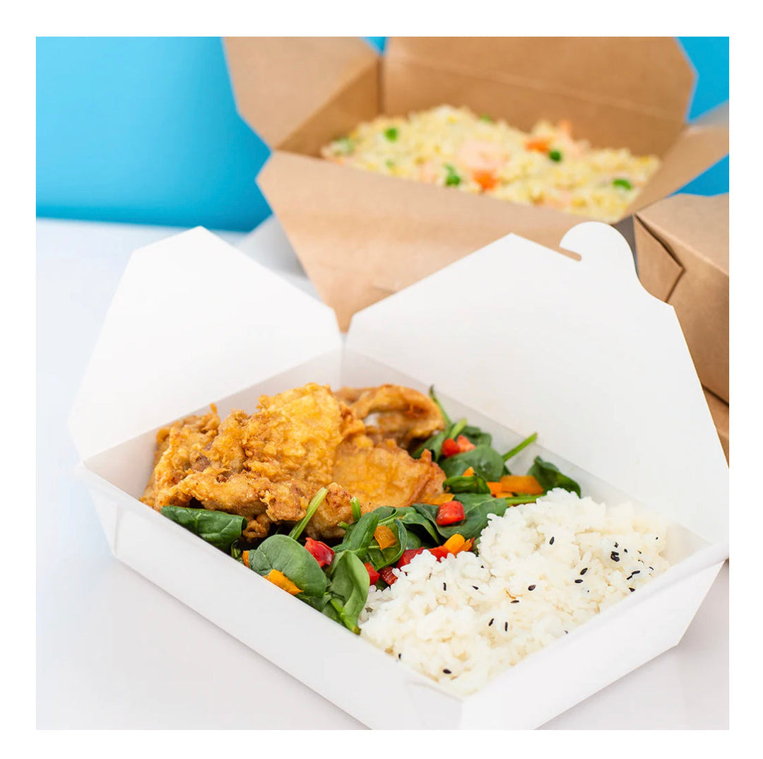 Fold-To-Go Box #2, 54 fl oz,  White - 200 pcs