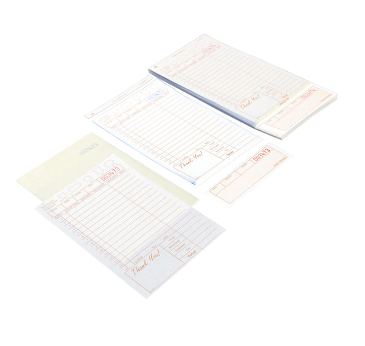 Guest Check, 15 Lines, Tan, 3 Ply Carbonless, Heavyweight, Loose, 8/250