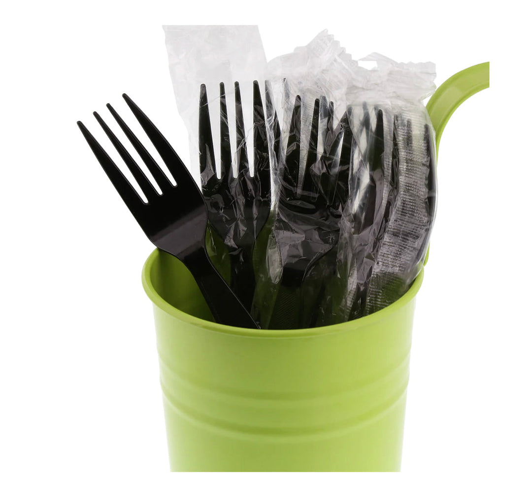 Fork, Med HW, Ind Wrapped, Black, PS, L: 15,5 CM, W: 3.2 G - 1000