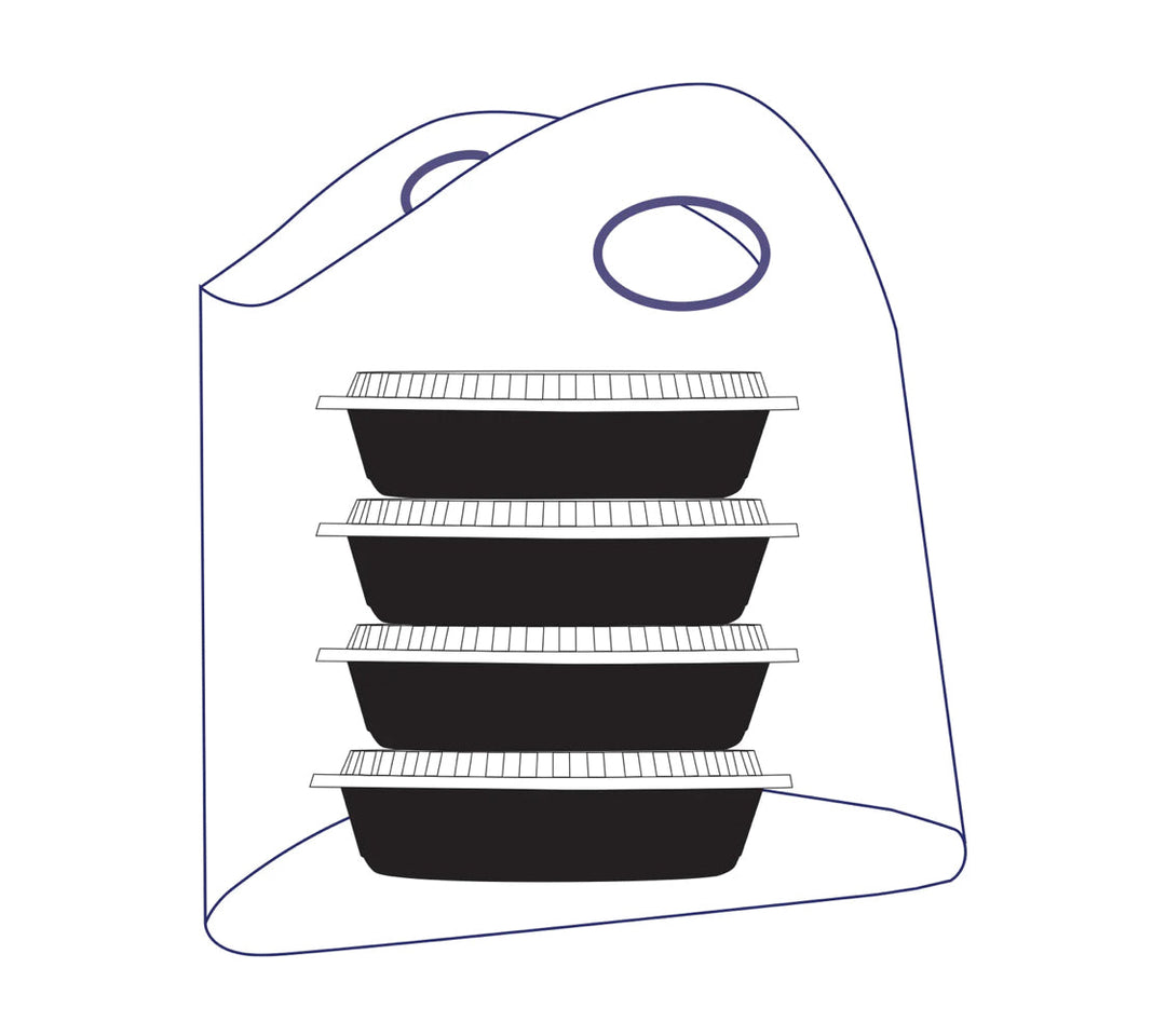 19" x 18" x 9.5" Wave Top Handled Multilingual Bags - 500