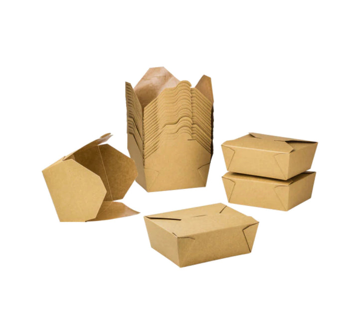 Fold-To-Go Boxes #3, 76 fl oz, Kraft - 200 pcs