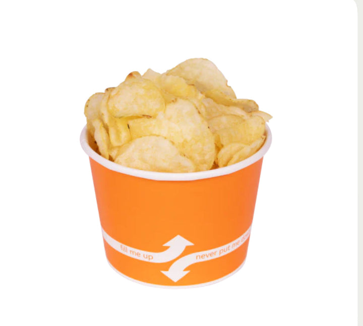 12oz Double Poly Paper Hot/Cold Food Cups (100mm), Orange - 1,000 pcs