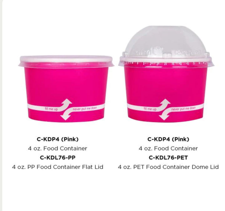 4oz Double Poly Paper Food Cups (76mm), Pink - 1,000 pcs