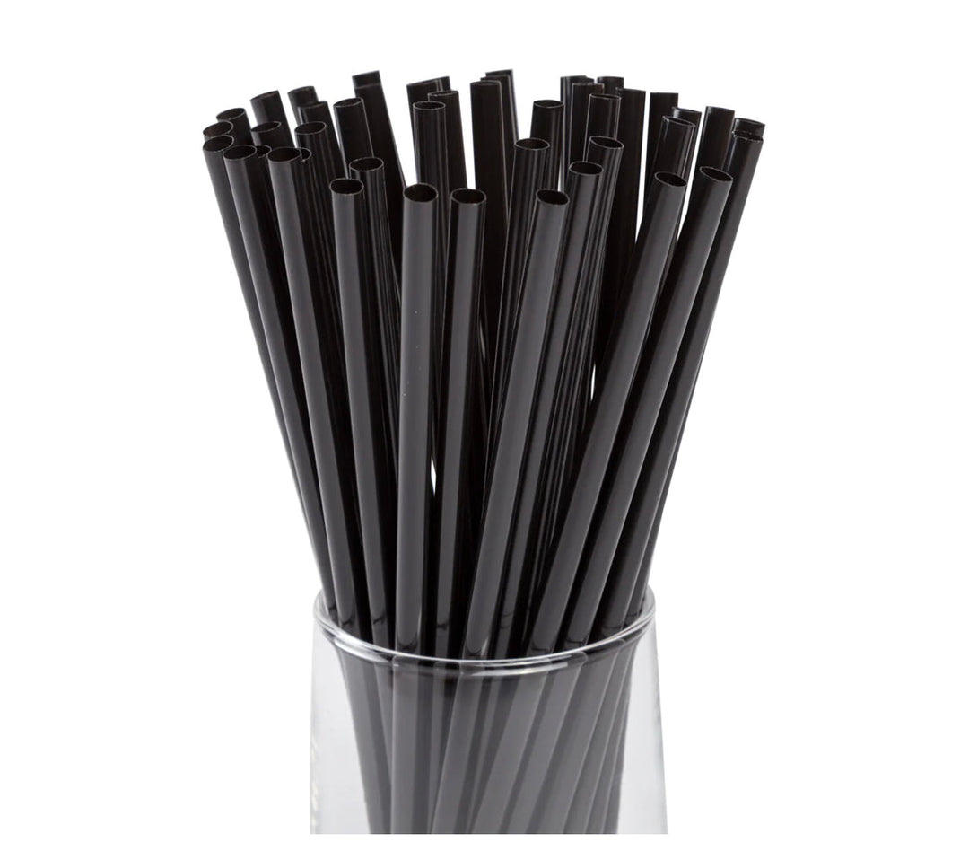 Jumbo Straws, 7.75", Black, Unwrapped - 12,000 pcs