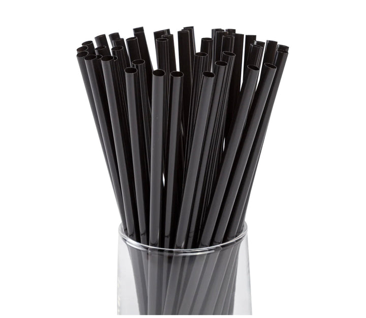 Jumbo Straws, 7.75", Black, Unwrapped - 12,000 pcs