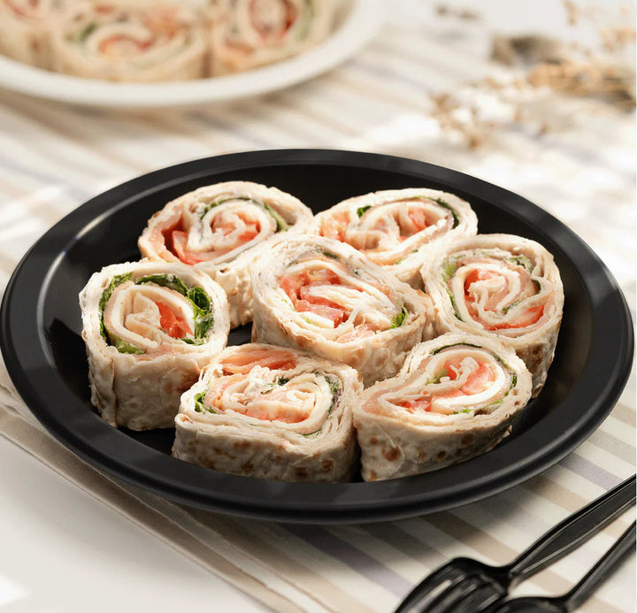 9" Mineral Filled PP Plate, Round, 1-compartment, Black - 500 Pcs