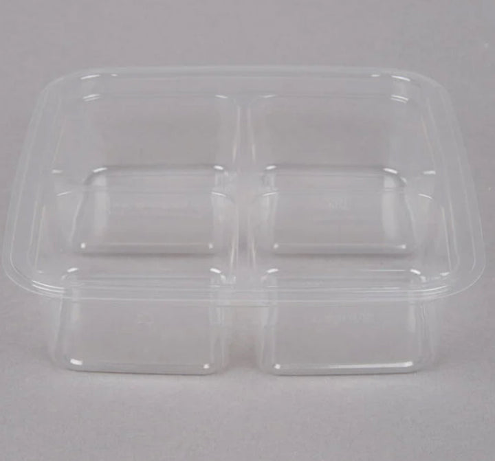 Greenware 16.7 oz Shallow 4-Compartment PLA Compostable Container – 300 pcs