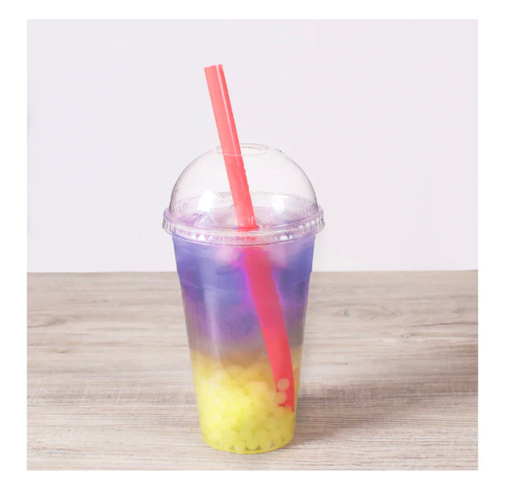 9" Diagonal Cut Colossal Straws (10mm) Poly Wrapped, Red - 1,600 pcs