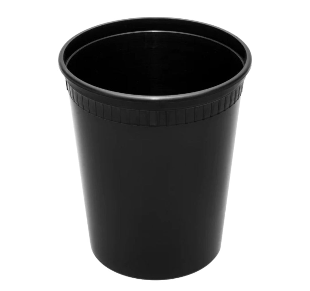 32oz PP Black Plastic Injection Molded Deli Containers & Clear Lids (117mm) - 240 sets