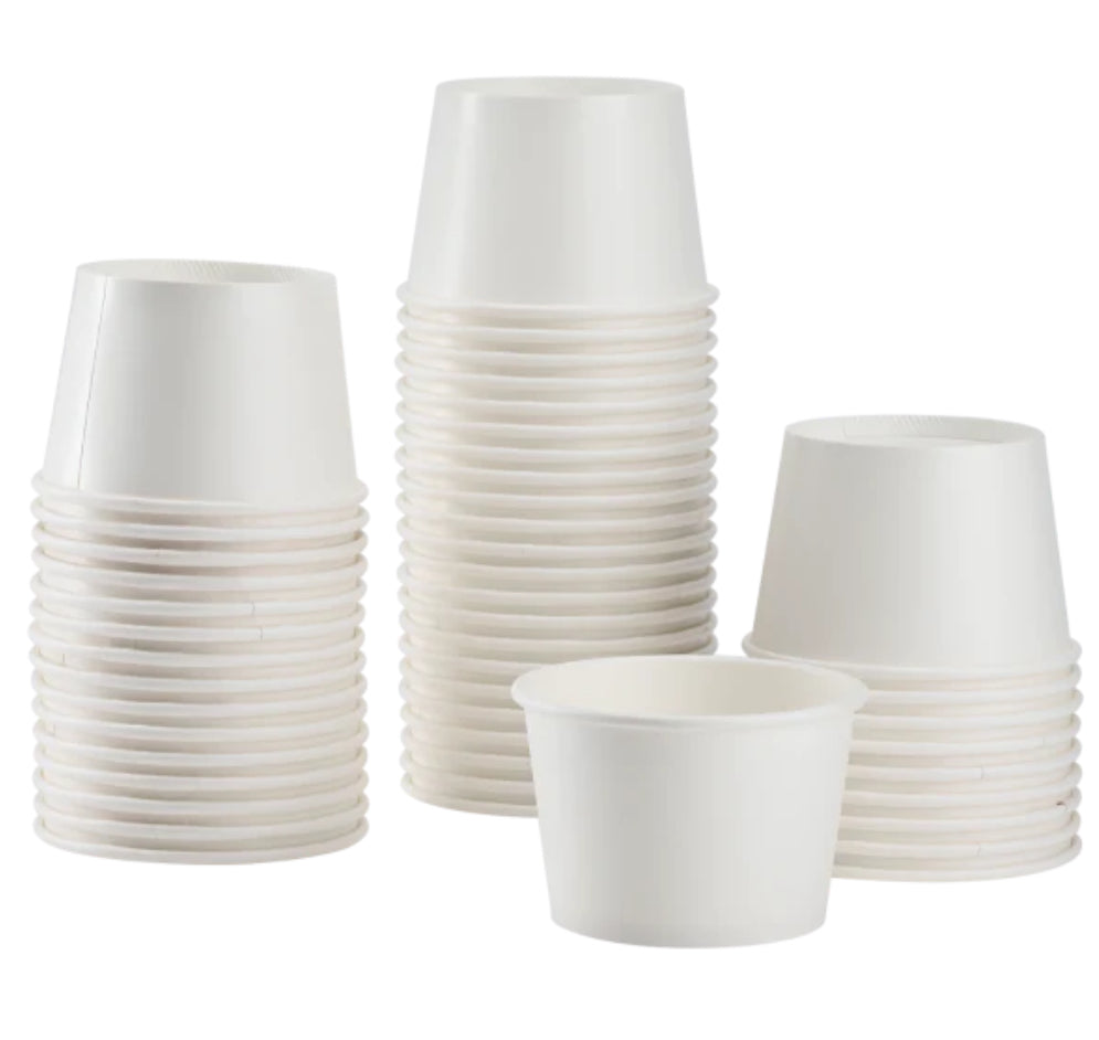 8oz Double Poly Paper Hot/Cold Food Cups (95mm), White - 1,000 pcs