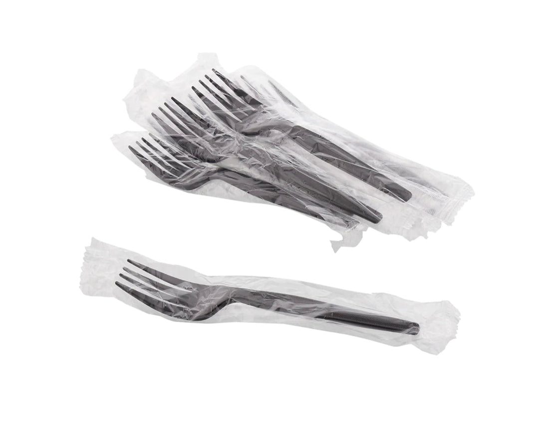 Fork, Med HW, Ind Wrapped, Black, PS, L: 15,5 CM, W: 3.2 G - 1000