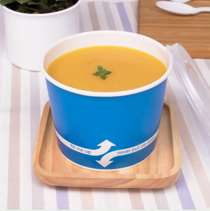 16 oz Double Poly Paper Food Container, Blue, (112mm) - 1000 Pcs