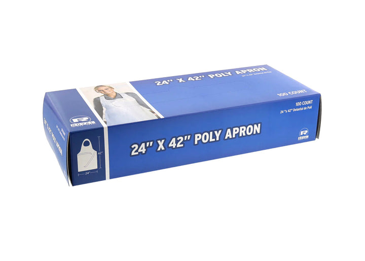 Apron, Light-weight, Poly, White, 24" X 42", 1000 pcs