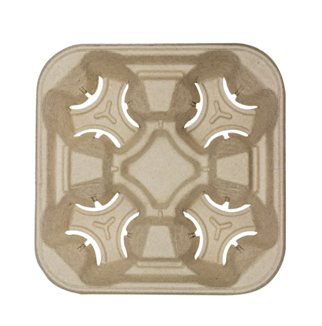 Cup Carrier, Biodegradable, for 4 Cups (8 - 32oz) - 300 pcs